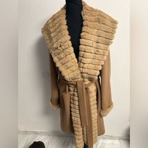 Lafayette 148 New York Coat 100% Camel Hair and Mink
